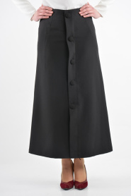 Burcum - Black Hijab Skirt 3550S - Thumbnail