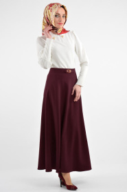 Burcum - Dark Purple Hijab Skirt 3515MU - Thumbnail