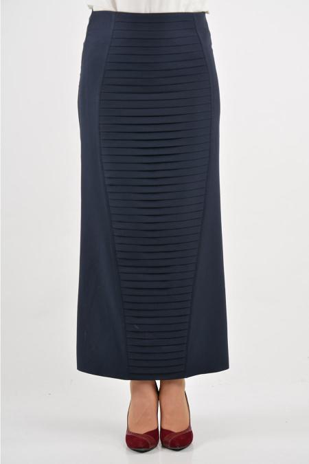 Burcum - Navy Blue Hijab Skirt 3502L - 2