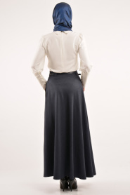 Burcum - Navy Blue Hijab Skirt 3547L - Thumbnail