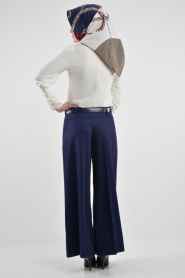 Burcum - Navy Blue Hijab Trousers 3200L - Thumbnail