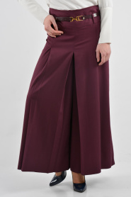 Burcum - Plum Color Hijab Skirt 3202MU - Thumbnail