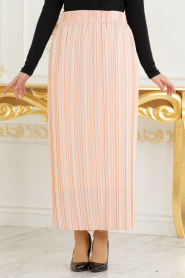 Burcum - Salmon Pink Hijab Skirt 3575SMN - Thumbnail