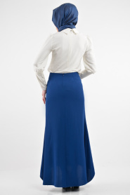 Burcum - Sax Blue Hijab Skirt 3528SX - Thumbnail