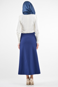 Burcum - Sax Blue Hijab Skirt 3550SX - Thumbnail