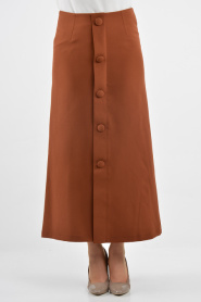 Burcum - Yellowish Brown Hijab Skirt 3550TB - Thumbnail