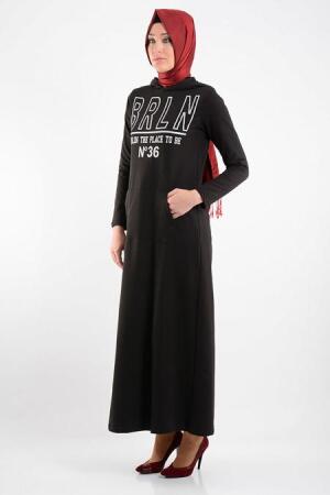 Bwest - Black Hijab Dress 0133-01S - 1