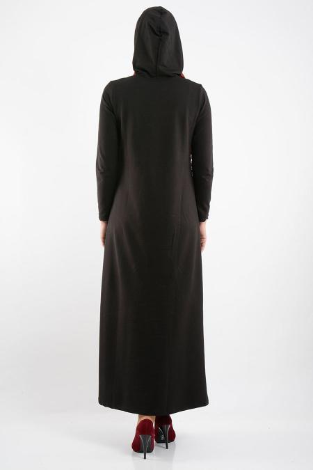 Bwest - Black Hijab Dress 0133-01S - 2