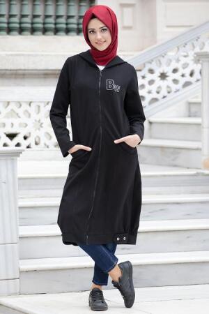 Bwest - Black Hijab Sweatshirt 1159S - 1