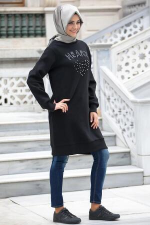 Bwest - Black Hijab Sweatshirt 1214S - 1