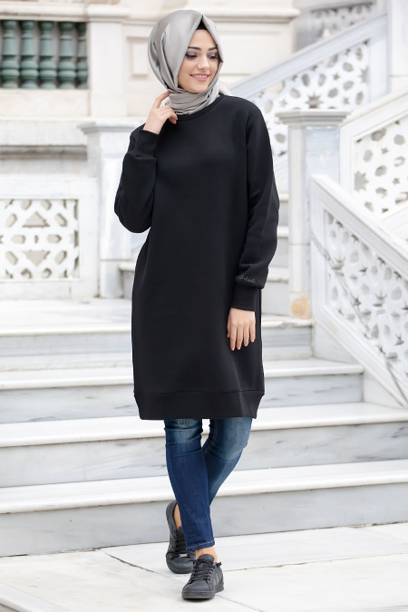 Bwest - Black Hijab Sweatshirt 1224S