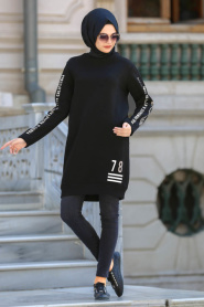 Bwest - Black Hijab Sweatshirt 1226S - Thumbnail