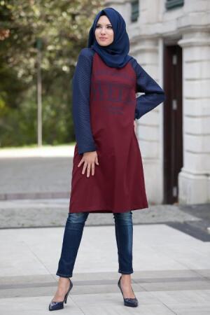 Bwest - Bordo Tesettür Sweatshirt 0209BR - 1