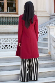 Bwest - Claret Red Hijab Cardigan 0202BR - Thumbnail