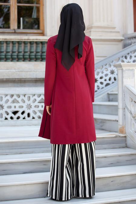 Bwest - Claret Red Hijab Cardigan 0202BR - 3