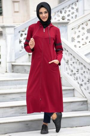 Bwest - Claret Red Hijab Coat 1126BR - 1