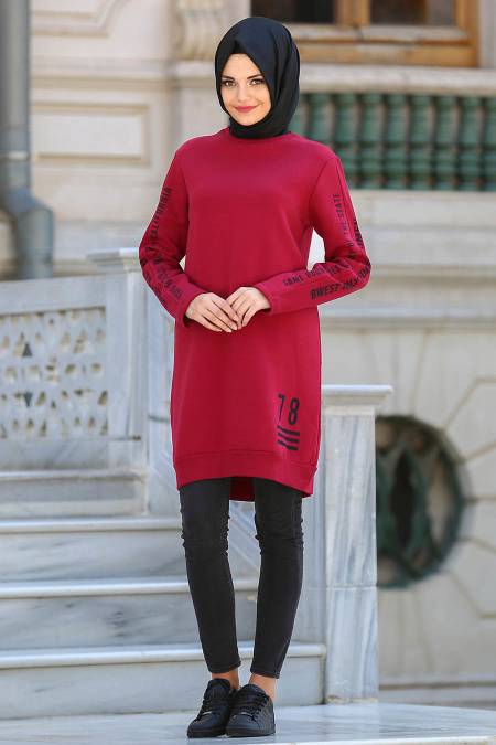 Bwest - Claret Red Hijab Coat 1226BR
