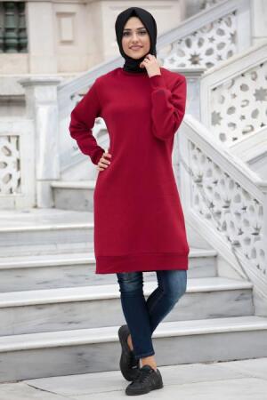 Bwest - Claret Red Hijab Sweatshirt 1224BR - 1