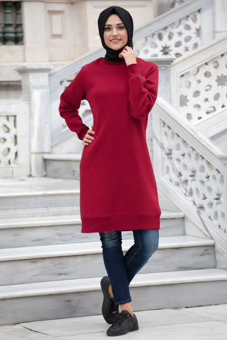 Bwest - Claret Red Hijab Sweatshirt 1224BR