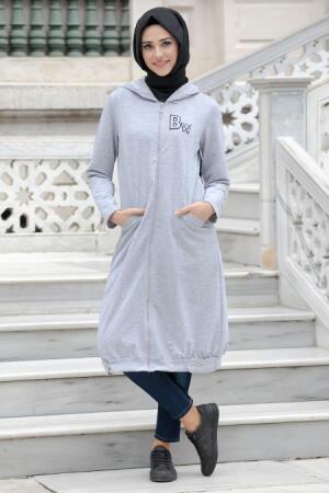 Bwest - Grey Hijab Coat 1159GR - 1