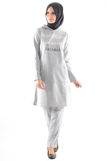 Bwest - Grey Hijab Suit 0211GR