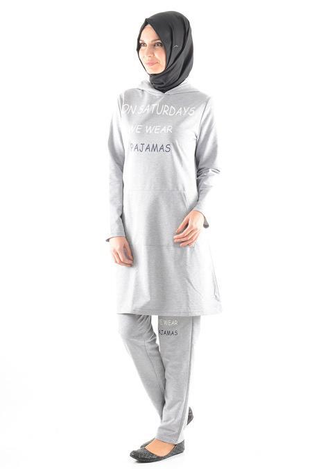 Bwest - Grey Hijab Suit 0211GR - 2