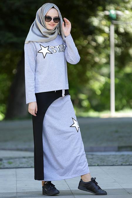 Bwest - Grey Hijab Suit 1054GR - 2