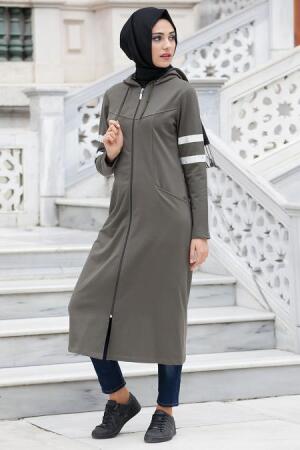 Bwest - Khaki Hijab Coat 1126HK - 1