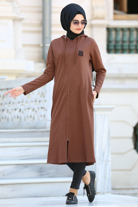 Bwest - Khaki Hijab Coat BWT-1480KH
