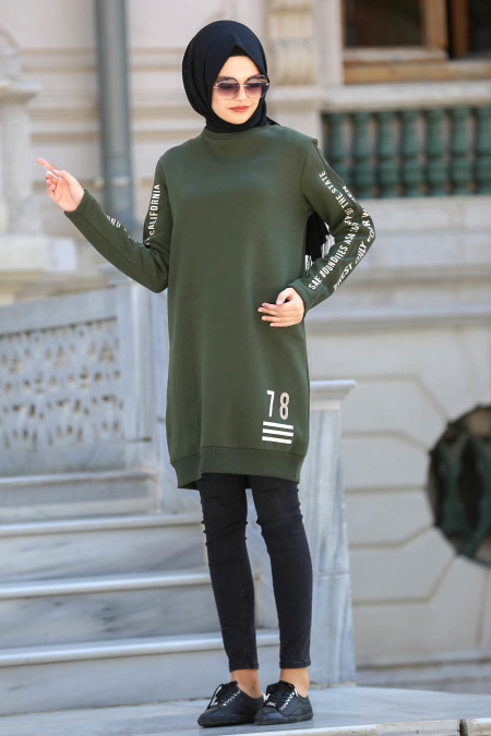 Bwest - Khaki Hijab Sweatshirt 1226HK