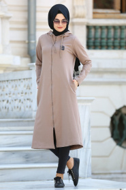 Bwest - Purple Hijab Coat BWT-1480VZN - Thumbnail