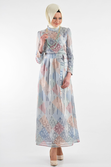 BY Kayalar - Blue Hijab Dress 8418-01M