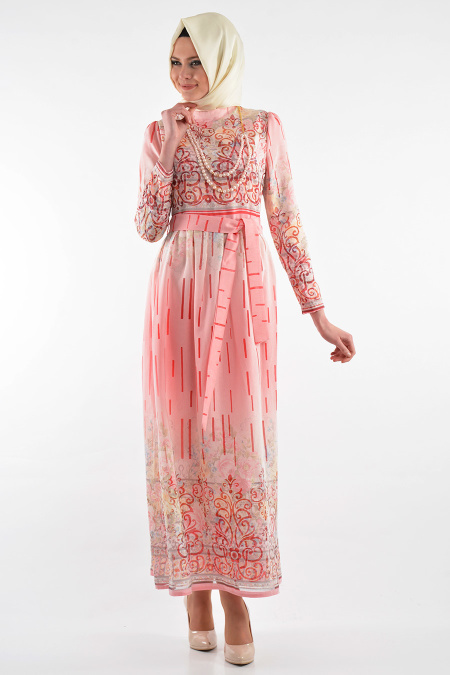 BY Kayalar - Pink Hijab Dress 8418-02P