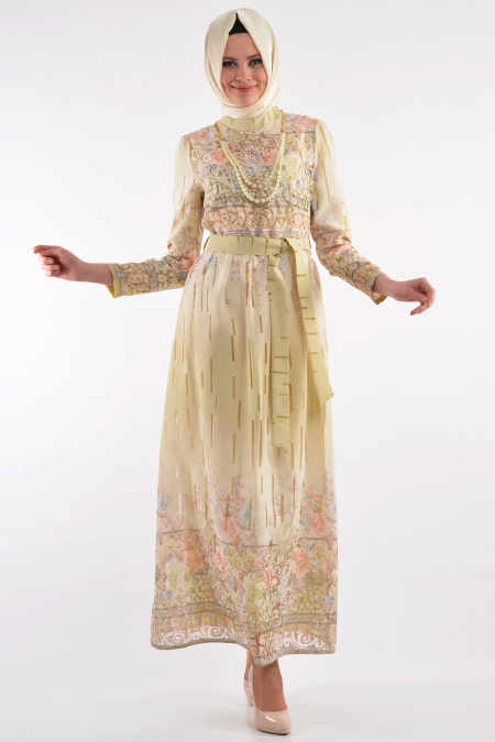 BY Kayalar - Yellow Hijab Dress 8418-02SR
