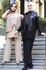 Camel Hijab Dual Suit Dress 13401C - Thumbnail