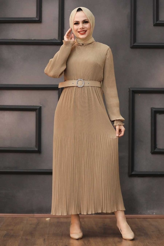 Camel Hijab Dress 2751C - 1
