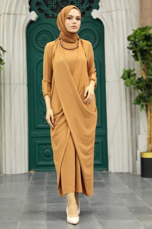 Camel Hijab Dress 34281C - 2