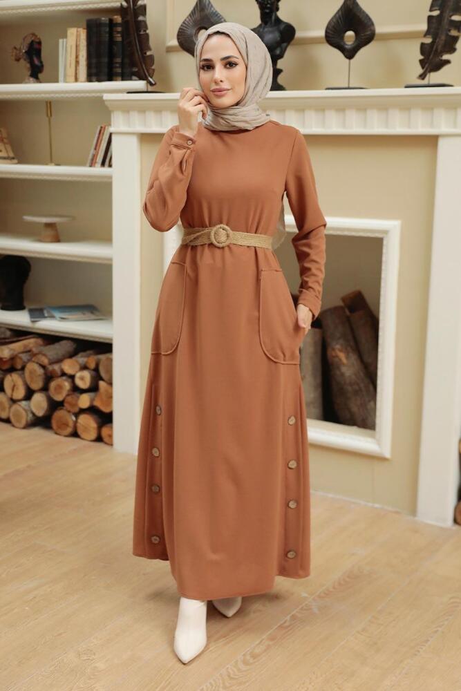 Camel Hijab Dress 5804C - 1
