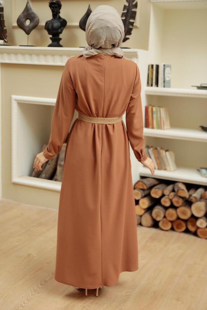 Camel Hijab Dress 5804C - 3