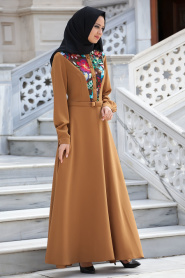 Camel Hijab Dress 8013C - Thumbnail
