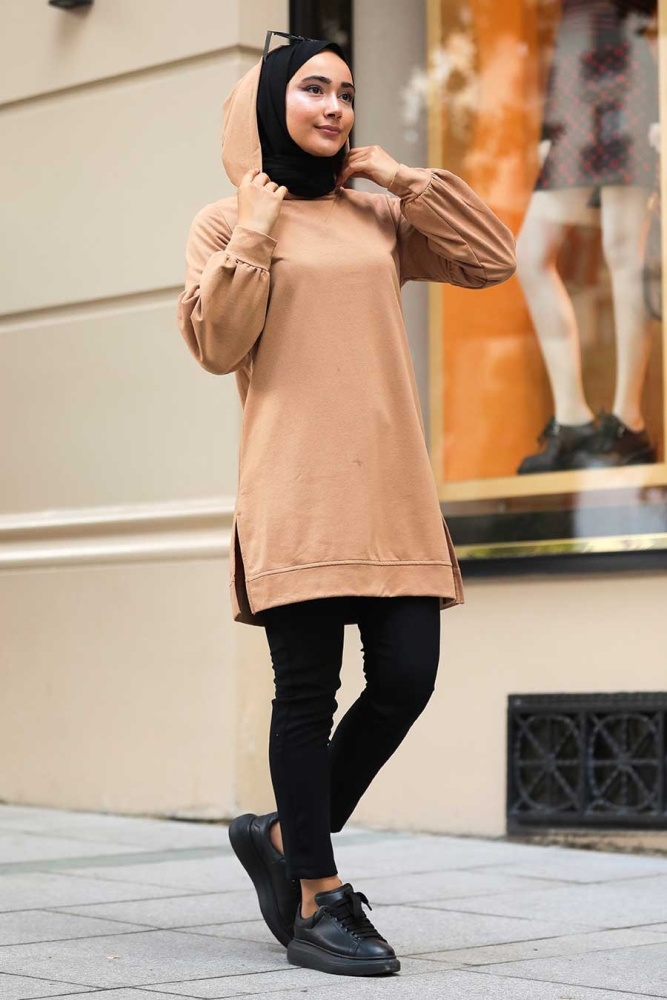 Camel Hijab Sweatshirt 1615C - 2