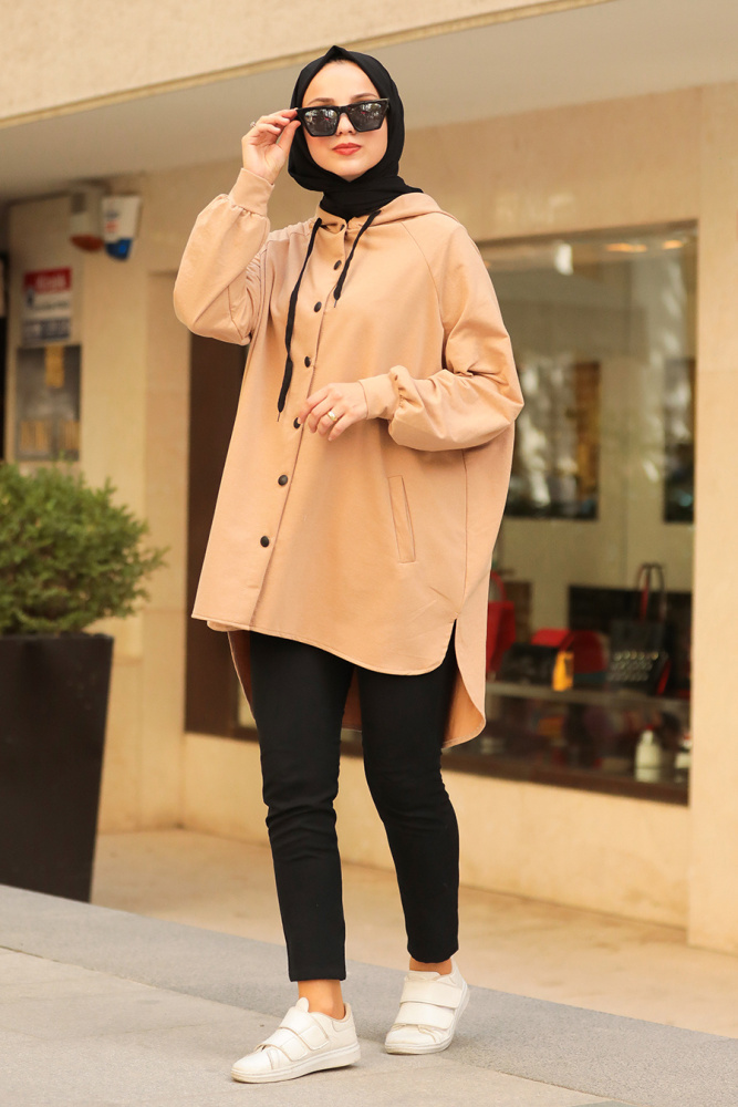 Camel Hijab Sweatshirt 683C - 1