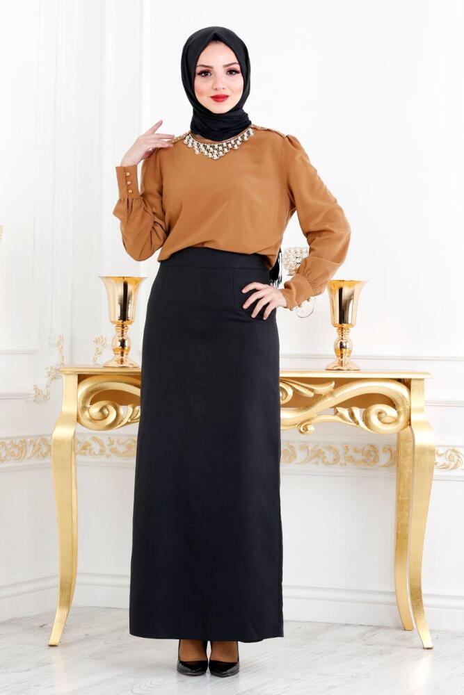 Camel- Nayla Collection - Hijab Chemisier 6145C - 1