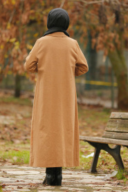 Camel - Nayla Collection - Manteau Hijab 2445C - Thumbnail