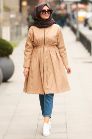Camel - Nayla Collection - Manteau Hijab 2456C - Thumbnail
