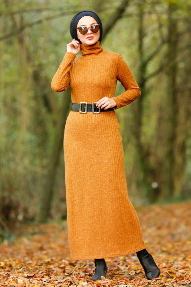 Camel - Nayla Collection - Robe En Tricot Hijab 3180C - 1