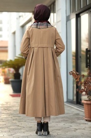 Camel - Neva Style - Manteau Hijab - 1192C - Thumbnail