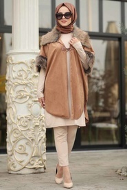 Camel - Neva Style - Manteau Hijab - 6046C - Thumbnail