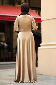 Camel - Neva Style - Robe En Velours Hijab - 32790C - Thumbnail