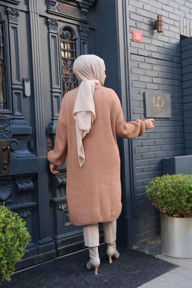 Camel Tesettür Triko Kazak Tunik 27501C - 3